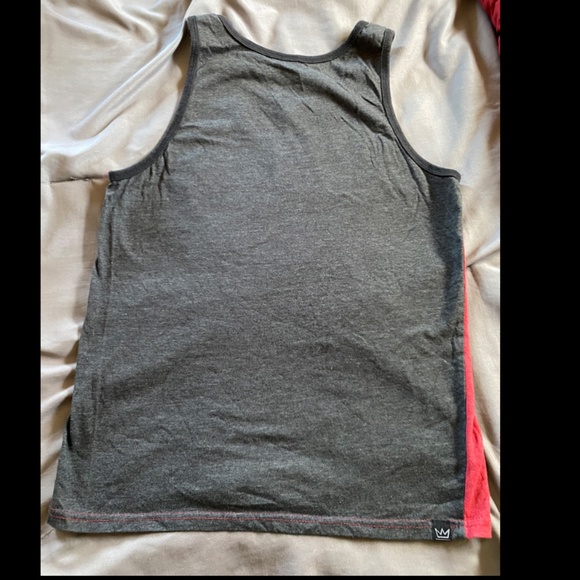 Men's Tank Top Red/Gray Small (Blue Crown) - Picture 2 of 3
